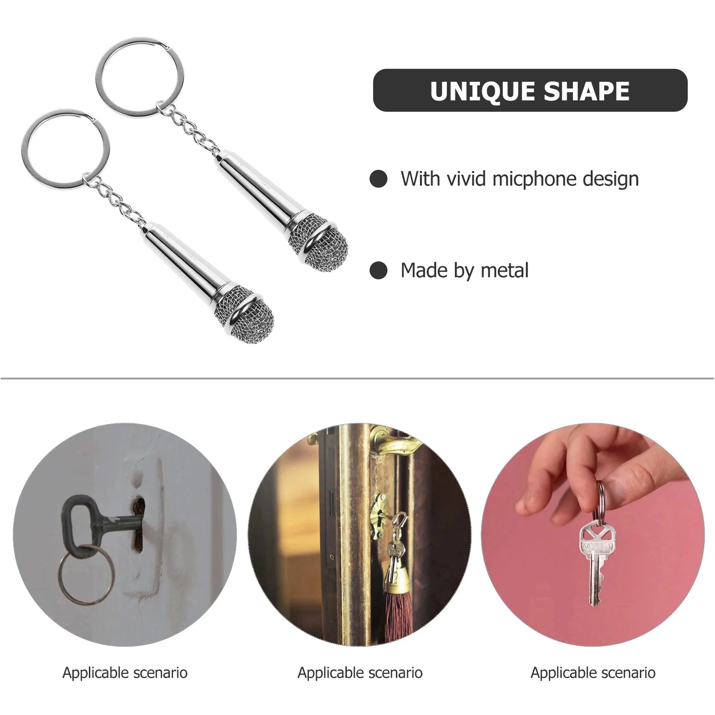 2 Pcs Retractable Keys Locket Metal Keyring Accessories Creative Chain Holder Car Miss