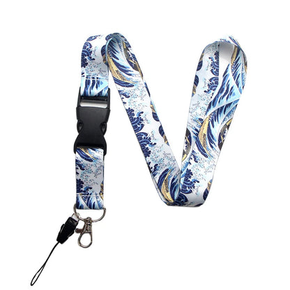 Art Painting Kanagawa Hokusai Waves Cute Card Cover Clip Lanyard Retractable Student Nurse Badge Badge Holder accessories