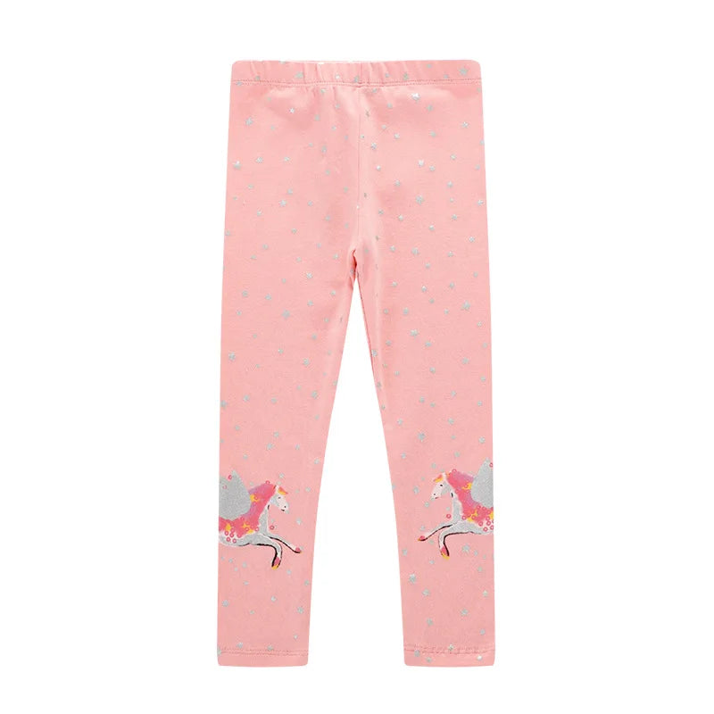 Girls Leggings 100% Cotton Girl's Trousers Fille Girls Pants Skinny Print Cartoon Pattern Kids Children Leggings Trousers KF083