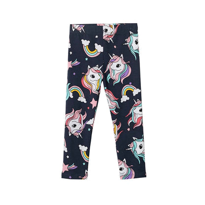 Girls Leggings 100% Cotton Girl's Trousers Fille Girls Pants Skinny Print Cartoon Pattern Kids Children Leggings Trousers KF083