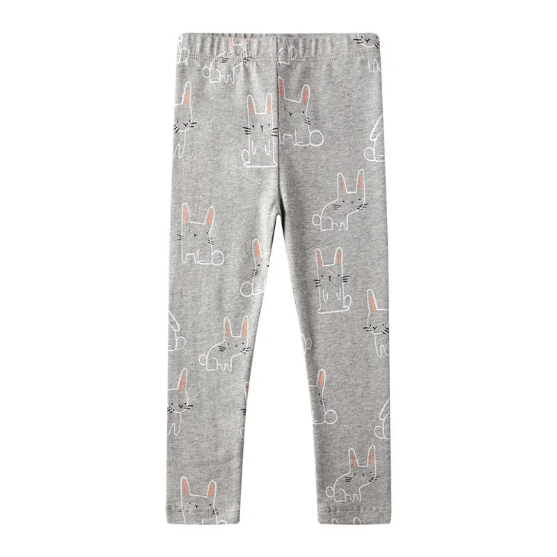 Girls Leggings 100% Cotton Girl's Trousers Fille Girls Pants Skinny Print Cartoon Pattern Kids Children Leggings Trousers KF083