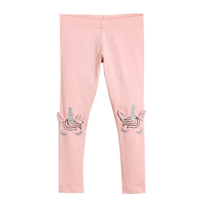Girls Leggings 100% Cotton Girl's Trousers Fille Girls Pants Skinny Print Cartoon Pattern Kids Children Leggings Trousers KF083