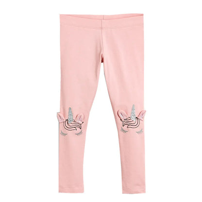 Girls Leggings 100% Cotton Girl's Trousers Fille Girls Pants Skinny Print Cartoon Pattern Kids Children Leggings Trousers KF083