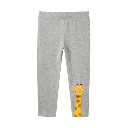Girls Leggings 100% Cotton Girl's Trousers Fille Girls Pants Skinny Print Cartoon Pattern Kids Children Leggings Trousers KF083