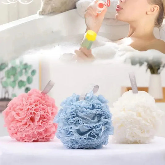 Soft Bath Scrub Bath Ball Body Clean Bath Puff Bathroom Supplies Body Wash Flower Scrubbing Bubble Shower Mesh Sponge Back Brush