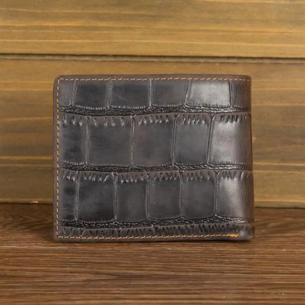 Slim Leather Alligator Wallet for Men Bussiness Genuine Leather Mens Bifold mens leather wallet
