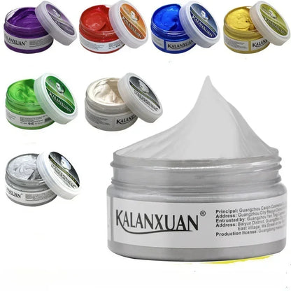 100g 9 Color Fashion Temporary Color Dye Mud Salon Wax Hair Styling Dye Green Modeling Hair Wax Sliver Hair Cream