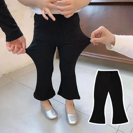 1-6Year Kid Leggings Baby Girls Pant Spring Autumn Korean Version Children Flared Pants Solid Fashion Boot Cut Leggings
