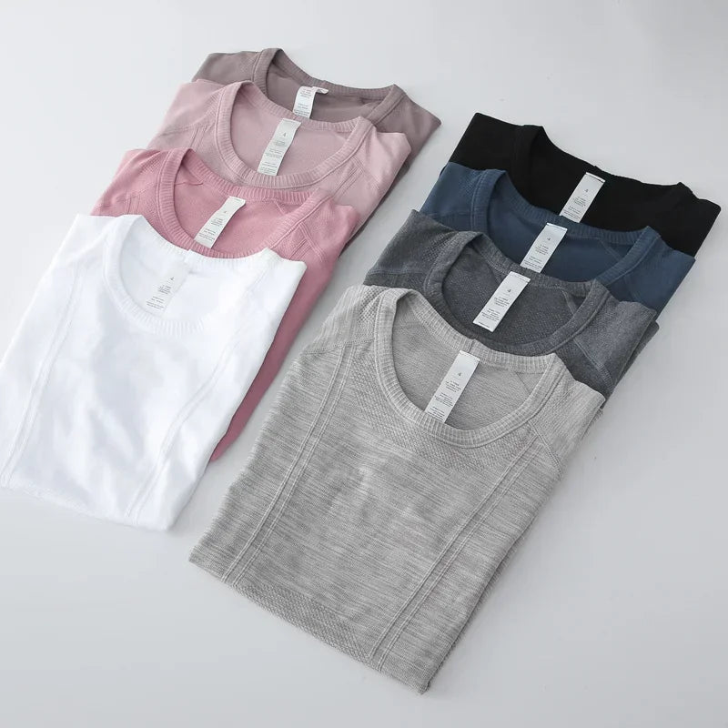 Lemon Slim Fit Workout Tops For Women Short Sleeve T-shirt Athletic Performance Gym Wear Fitness Yoga Shirts with Mesh Fabric