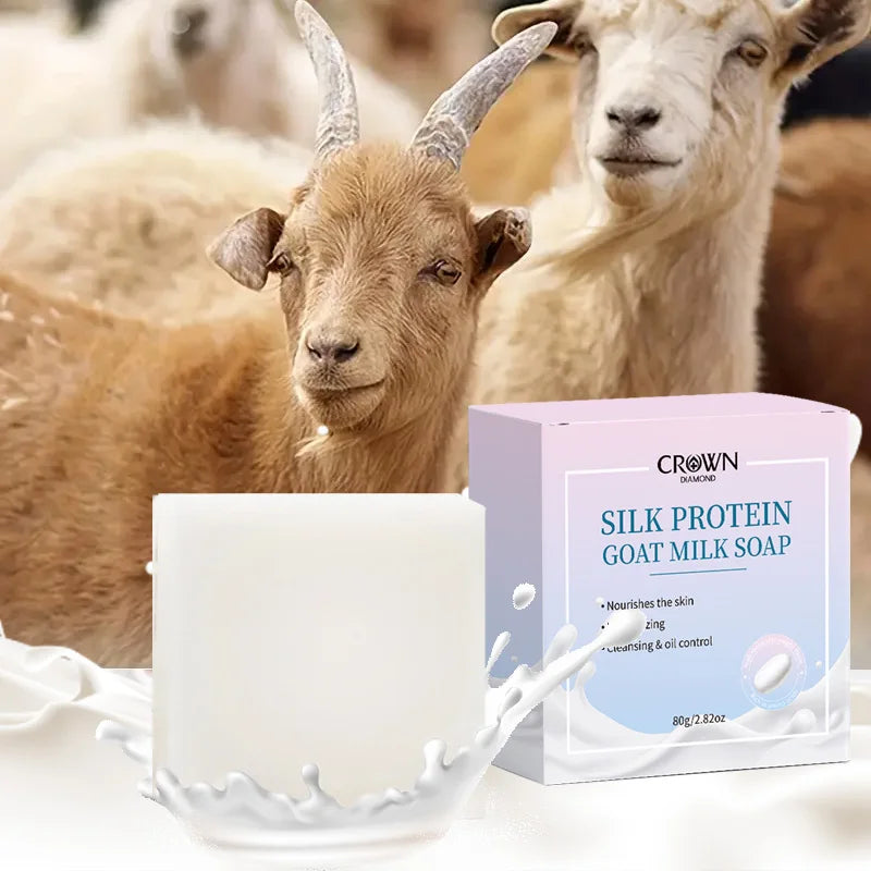 Goat Milk Body Facial Soap Face Wash Foaming Facial Cleanser Body Skin Cleansing Moisturizing Brightening Handmade Soap