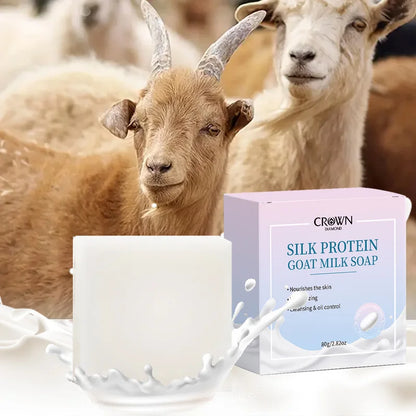 Goat Milk Body Facial Soap Face Wash Foaming Facial Cleanser Body Skin Cleansing Moisturizing Brightening Handmade Soap