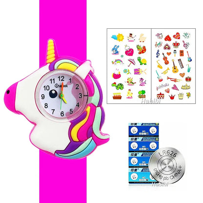 Children's Favorite Birthday Gift Toys Child Cartoon Watches for Boys Girls Colorful Lovely Kids Slap Wrist Watch Bracelet
