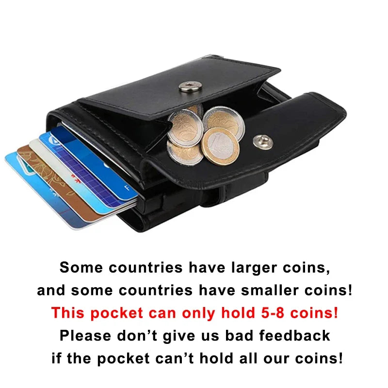 Rfid Micrfiber Leather Mens Wallets Pop Up Bank Credit Card Holder Wallet Money Bag Clutch Coin Purse Male Smart Wallets for Men