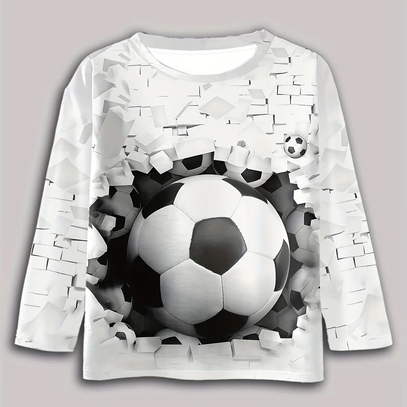 Children's Clothing Boys Tshirt Long Sleeve Stylish Soccer Printed Kids Spring Fall Clothes Casual Round Neck Girl Clothes Tops