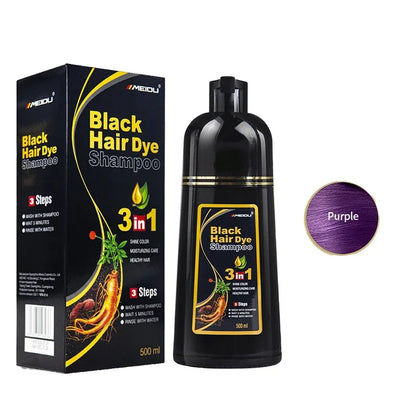 500ml Gray Hair Dye Darkening Shampoo 3in1 Instant Gray To Black Fast Natural Herbal Multiflorum Coloring Cover For Men Women