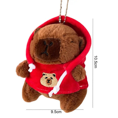 Kids Gift Fluffty Capybara Keychain Plush Hoodie Capybara Pendant Cute Cartoon Plush Capybaras Doll Toys