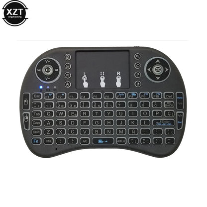 2.4G Mini Wireless Keyboard 3 Color Backlit I8 English Russian Air Mouse Touchpad Remote Control For Laptop TV BOX USB Receiver