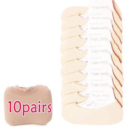 20/60pcs Non-slip Invisible Socks Slippers Seamless Ice Silk Ankle Boat Socks Summer Thin Solid Casual Breathable No Show Sock