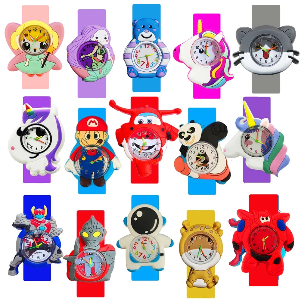 Children's Favorite Birthday Gift Toys Child Cartoon Watches for Boys Girls Colorful Lovely Kids Slap Wrist Watch Bracelet