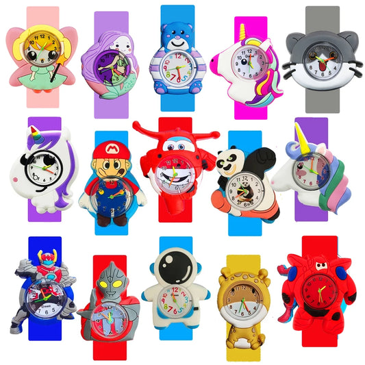 Children's Favorite Birthday Gift Toys Child Cartoon Watches for Boys Girls Colorful Lovely Kids Slap Wrist Watch Bracelet