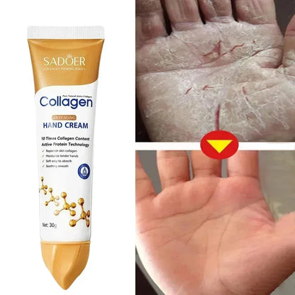 Collagen Anti-wrinkle Hand Cream Anti-drying Anti-crack Moisturise Nourish Dry Skin Softening  Whiten Hand Care Repair Product