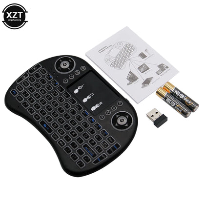 2.4G Mini Wireless Keyboard 3 Color Backlit I8 English Russian Air Mouse Touchpad Remote Control For Laptop TV BOX USB Receiver