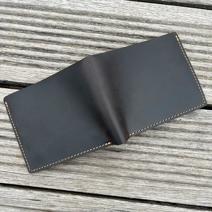 100% Cowhide Leather Mens Wallet Thin Men's Billfold Wallet for Men Card Photo Mens Designer Wallets