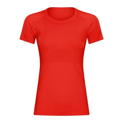 Lemon Slim Fit Workout Tops For Women Short Sleeve T-shirt Athletic Performance Gym Wear Fitness Yoga Shirts with Mesh Fabric