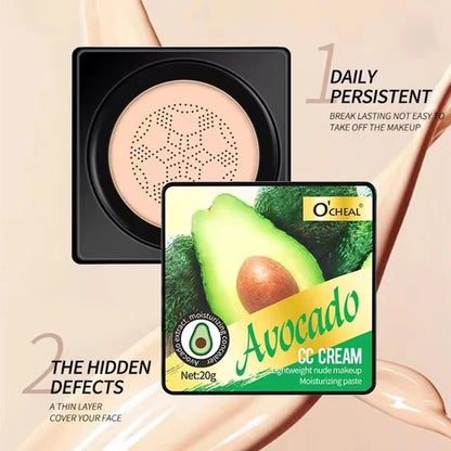 Air Cushion CC Cream Mushroom Head Puff Moisturizer Concealer Brightening BB Cream Waterproof Face Base Beauty Makeup Cosmetics