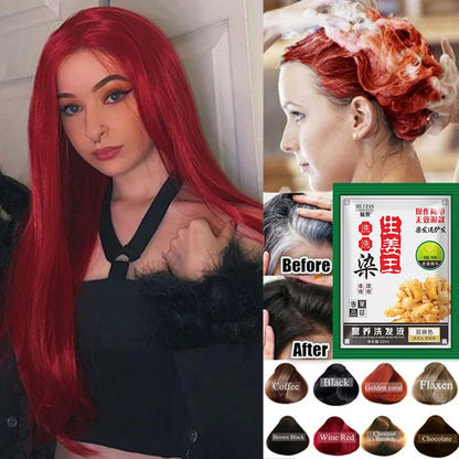 Hair Color Natural Instant Hair Dye Hair Shampoo White Grey Cover Up Long Lasting Ginger Extracts Styling Tools Ginger Shampoo