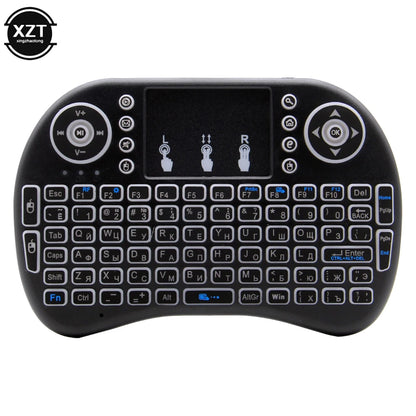 2.4G Mini Wireless Keyboard 3 Color Backlit I8 English Russian Air Mouse Touchpad Remote Control For Laptop TV BOX USB Receiver