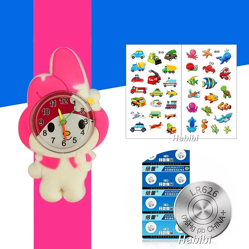 Children's Favorite Birthday Gift Toys Child Cartoon Watches for Boys Girls Colorful Lovely Kids Slap Wrist Watch Bracelet
