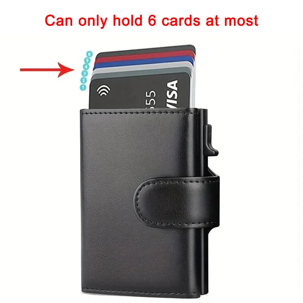 Rfid Micrfiber Leather Mens Wallets Pop Up Bank Credit Card Holder Wallet Money Bag Clutch Coin Purse Male Smart Wallets for Men