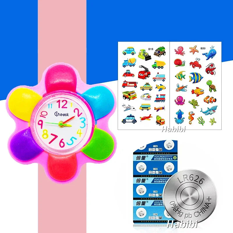 Children's Favorite Birthday Gift Toys Child Cartoon Watches for Boys Girls Colorful Lovely Kids Slap Wrist Watch Bracelet