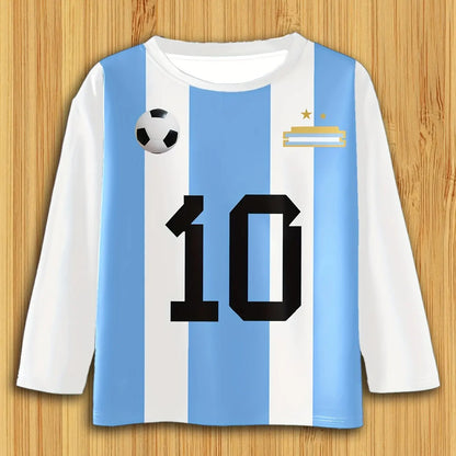 Children's Clothing Boys Tshirt Long Sleeve Stylish Soccer Printed Kids Spring Fall Clothes Casual Round Neck Girl Clothes Tops