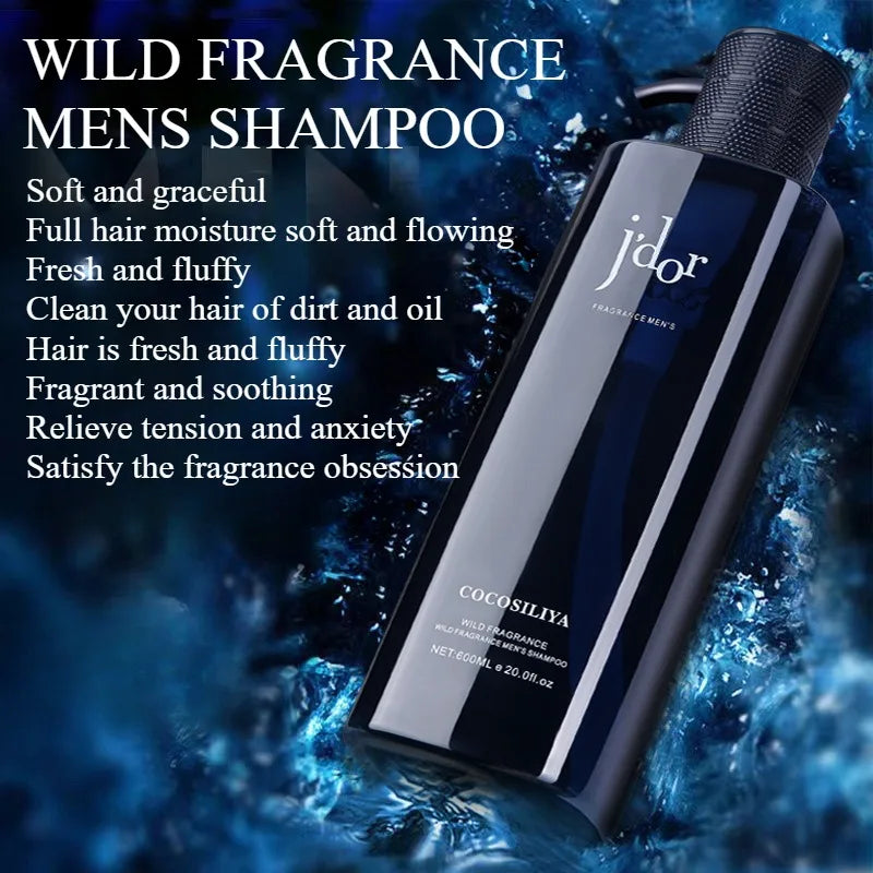 20.3oz Long-Lasting Wild Fragrance Mens Body Wash Oil Control Shampoo Exfoliating Deep Cleansing Moisturize Refresh Shower Gel