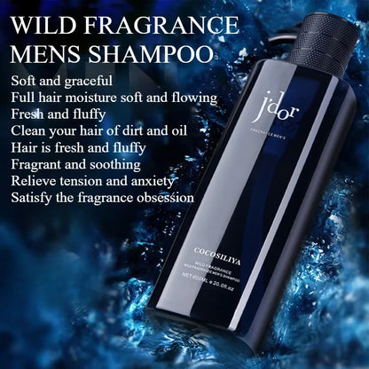 20.3oz Long-Lasting Wild Fragrance Mens Body Wash Oil Control Shampoo Exfoliating Deep Cleansing Moisturize Refresh Shower Gel