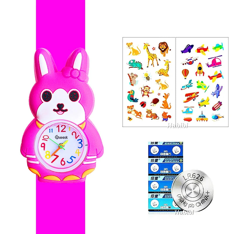 Children's Favorite Birthday Gift Toys Child Cartoon Watches for Boys Girls Colorful Lovely Kids Slap Wrist Watch Bracelet