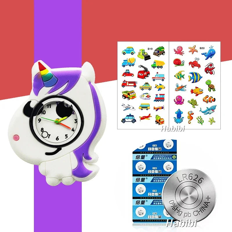 Children's Favorite Birthday Gift Toys Child Cartoon Watches for Boys Girls Colorful Lovely Kids Slap Wrist Watch Bracelet