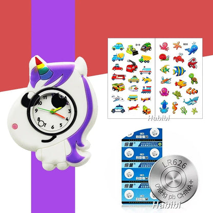 Children's Favorite Birthday Gift Toys Child Cartoon Watches for Boys Girls Colorful Lovely Kids Slap Wrist Watch Bracelet