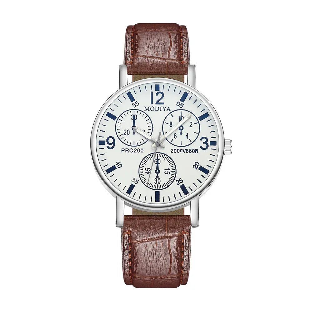 Men's Watches Business Wrist Watch Luxury Leather Strap Analog Watches Quartz Wristwatches Clock Men Women Casual Simple Watch