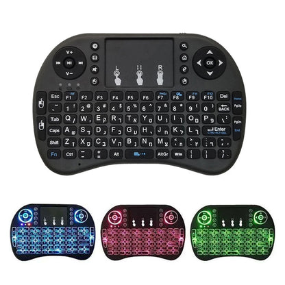 2.4G Mini Wireless Keyboard 3 Color Backlit I8 English Russian Air Mouse Touchpad Remote Control For Laptop TV BOX USB Receiver