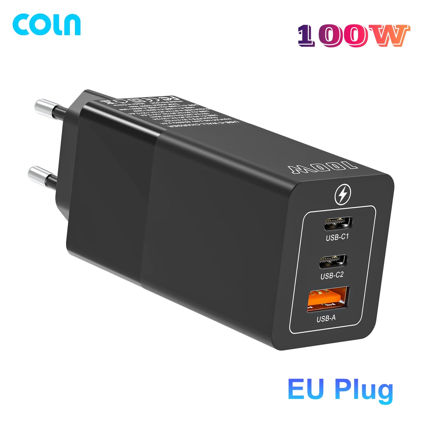 COLN PD100W USB Type C Charger GaN 100W Fast Charger Quick Charging Laptop Power for MacBook iPhone 14 15 Samsung S23 24 Ultra