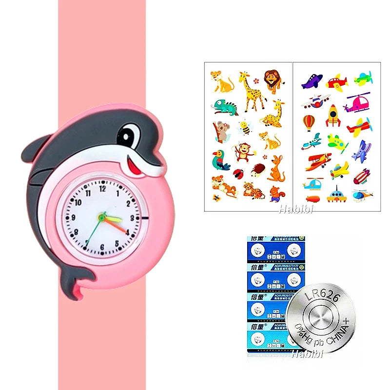 Children's Favorite Birthday Gift Toys Child Cartoon Watches for Boys Girls Colorful Lovely Kids Slap Wrist Watch Bracelet