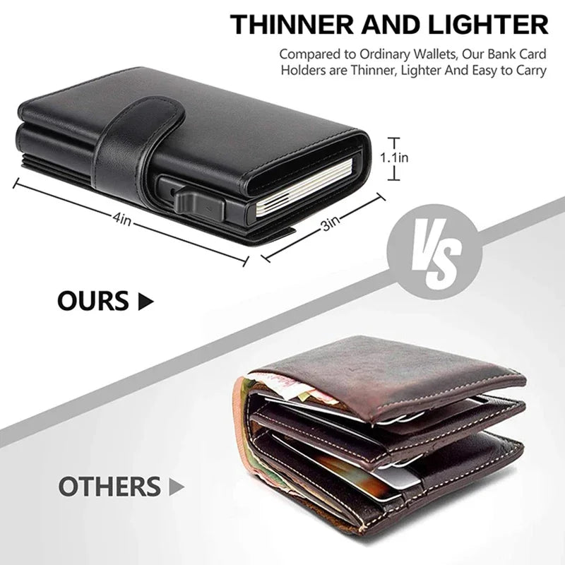 Rfid Micrfiber Leather Mens Wallets Pop Up Bank Credit Card Holder Wallet Money Bag Clutch Coin Purse Male Smart Wallets for Men