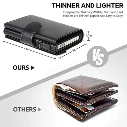 Rfid Micrfiber Leather Mens Wallets Pop Up Bank Credit Card Holder Wallet Money Bag Clutch Coin Purse Male Smart Wallets for Men