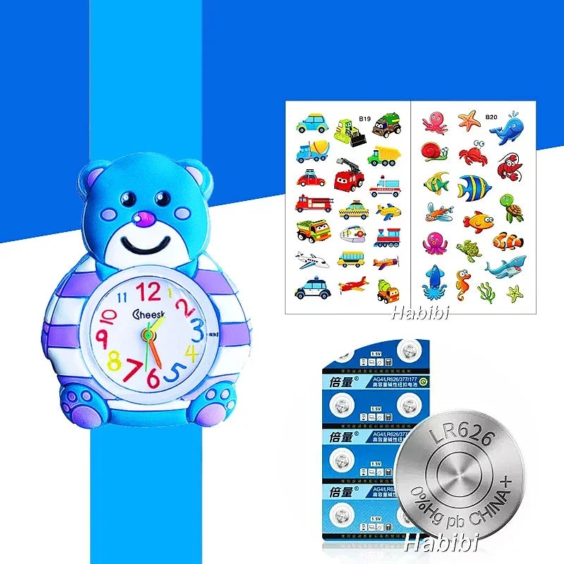 Children's Favorite Birthday Gift Toys Child Cartoon Watches for Boys Girls Colorful Lovely Kids Slap Wrist Watch Bracelet