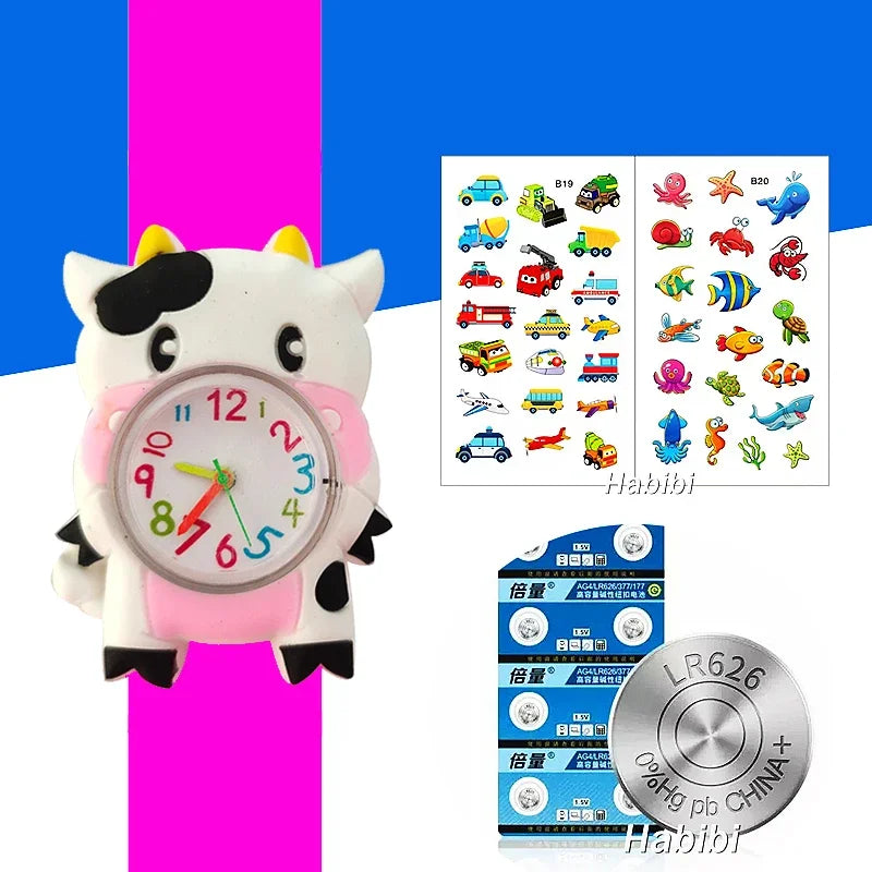 Children's Favorite Birthday Gift Toys Child Cartoon Watches for Boys Girls Colorful Lovely Kids Slap Wrist Watch Bracelet