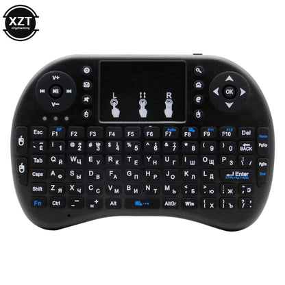 2.4G Mini Wireless Keyboard 3 Color Backlit I8 English Russian Air Mouse Touchpad Remote Control For Laptop TV BOX USB Receiver