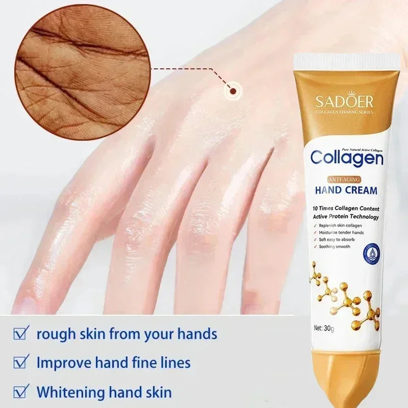 Collagen Anti-wrinkle Hand Cream Anti-drying Anti-crack Moisturise Nourish Dry Skin Softening  Whiten Hand Care Repair Product